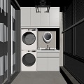 Modern Washing Machine Cabinet Washing Machine Balcony Cabinet 3d model