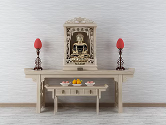 new chinese-style buddha cabinet buddha niche 3d model