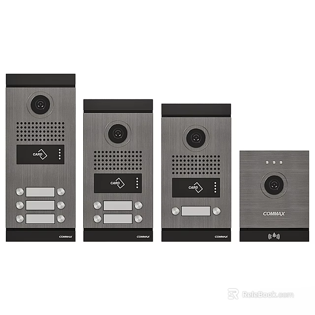 COMMAX Multiple Door Entry Intercom Security Appliances With Cameras And Control Panels 3d model 