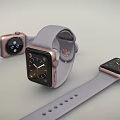 Smart Watches In Multiple Styles With Gray Straps Rose Gold Cases And Black Dials