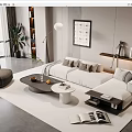 Modern sofa coffee table combination 3d model