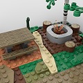 LEGO Toy Blocks Park Scene Plants Forest Trees Greening 3d model