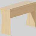 Light Wood Desk With Rectangular Top Simple Design And Unique Legs 3d model
