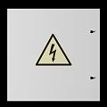 Industrial Electrical Control Cabinet With White Enclosure And Yellow High Voltage Warning Sign