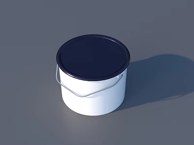 Industrial Equipment Storage Container With White Body Dark Lid And Metal Handle 3d model