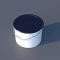 Industrial Equipment Storage Container With White Body Dark Lid And Metal Handle