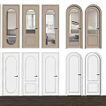 Various Hinged Doors With Glass Panels And Neutral Tones In Arched Rectangular Styles