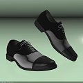 Classic Two Tone Black And Gray Leather Lace Up Formal Shoes For Men