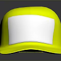 Stylish Yellow Cap With White Front Panel And Smooth Design 3d model