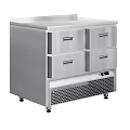 Stainless Steel Four Drawer Style Modern Kitchen Refrigeration Appliance With Storage