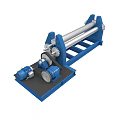 Industrial Blue Plate Rolling Machine With Steel Rollers Gears And Motor Base
