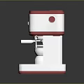 Red And White Electric Coffee Machine With Control Panel And Grid Base 3d model