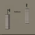 Poliform Modern Wall Sconces With Rectangular Fabric Shade Illuminated Minimalist Design 3d model