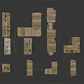 Ancient Stone Building Models With Different Shapes And Window Door Details