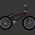 Modern Red BMX Bicycle With Stylish Design On Sleek Reflective Surface 3d model