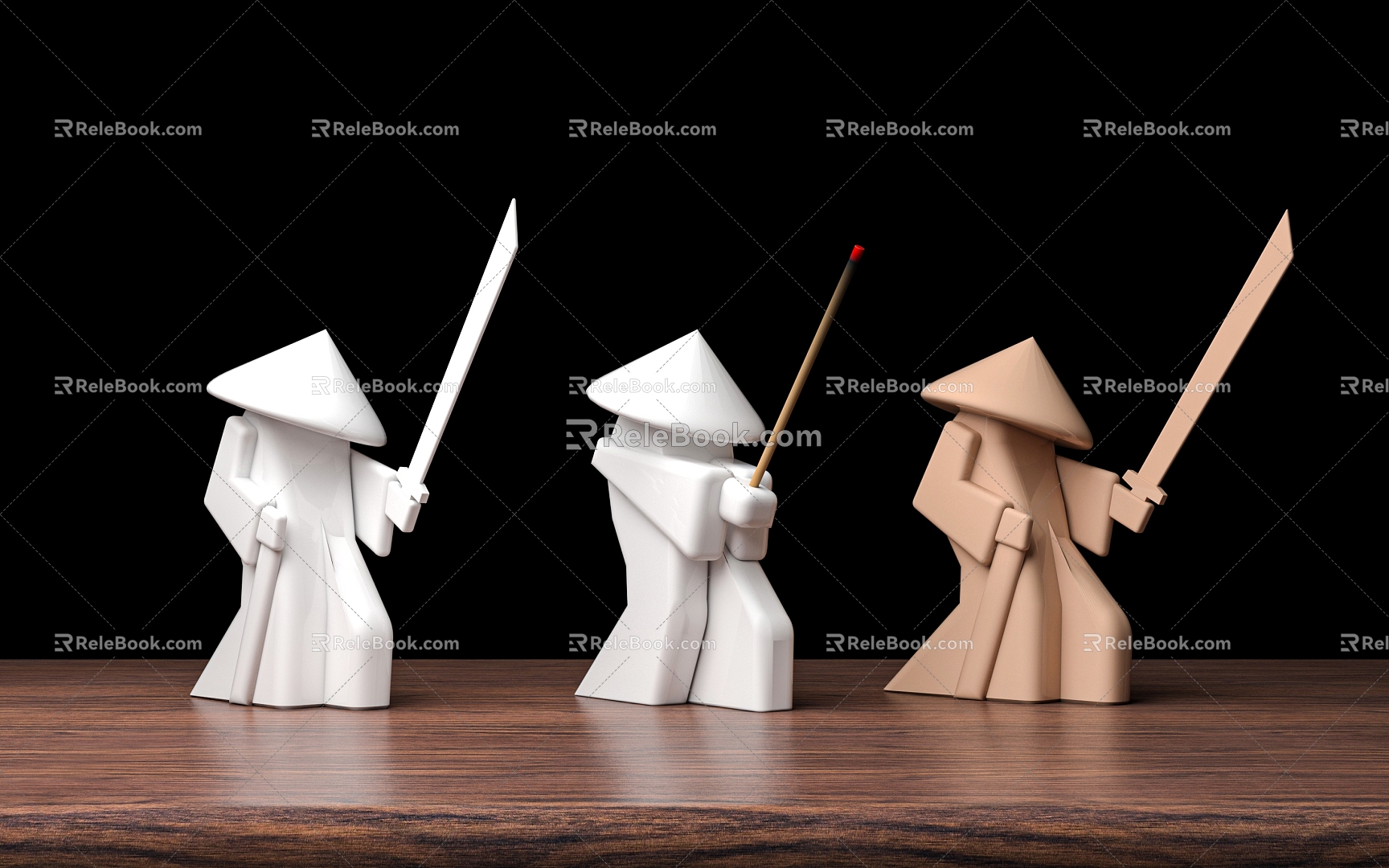 Ceramic Ornaments Chinese Ornaments Japanese Samurai Swordsman Desktop Decoration Tea Pet Tea Room Artwork Decoration Sandalwood Incense Small Objects model