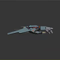 Futuristic Blue Mechanical Techwear Glove Featuring Orange And Gray Details