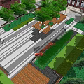 Beautiful Courtyard Garden Design With Green Plants Checkerboard Path And Seating Areas