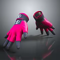 Stylish Pink And Black Gloves With Letter D Logo And Comfortable Fit Design