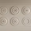 Elegant White Ceiling Light Panels With Circular Patterns And Decorative Border Design 3d model