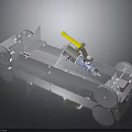 Industrial Mechanical Equipment With Metal Frame Wheels And Yellow Component