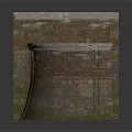 Aged Concrete Structural Components With Rusted Steel Reinforcement And Mossy Surface