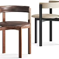 Modern Accent Chairs With Wooden Frame Leather And Fabric Seats In Brown Black Beige