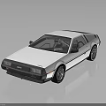 White DMC DeLorean Classic Sports Car With Sleek Body And Retro Design