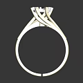 Elegant Gold Diamond Ring With Twisted Band And Sparkling Center Stone