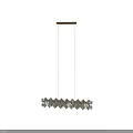 Modern Linear Crystal Chandelier With Geometric Design For Dining Room Space 3d model