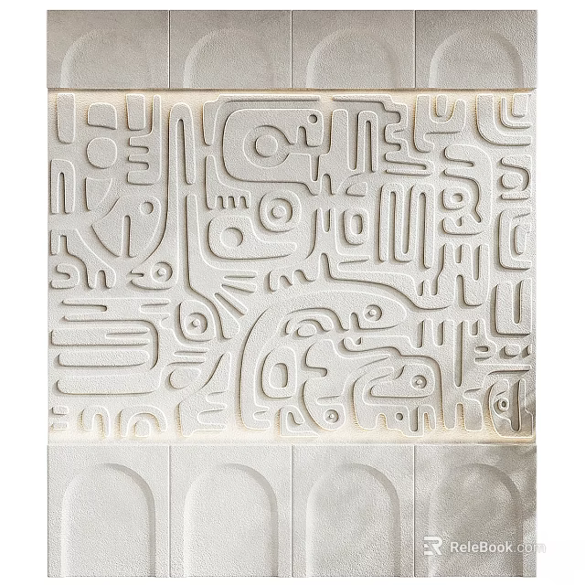 Abstract Geometric Patterned Wall Art With Intricate Relief And Modern Design 3d model 