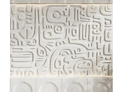 Abstract Geometric Patterned Wall Art With Intricate Relief And Modern Design 3d model