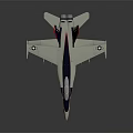 Detailed White Blue Red Fighter Jet Model With Tail Fins Cockpit And Landing Gear