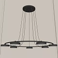 Elegant Modern Circular Chandelier With Multiple Hanging Lights And Black Frame 3d model