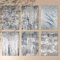 Modern Square Rugs Featuring Abstract Gray Blue Patterns And Textured Designs 3d model