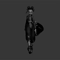 3D Game Movie Character With Black Outfit Unique Hairstyle And Dynamic Pose