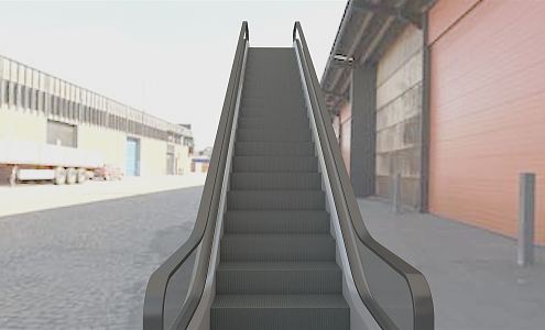 modern escalator 3d model