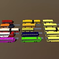 Bus Combination Bus Passenger Vehicle 3d model