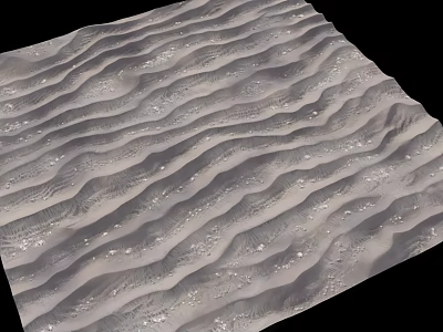 Shiny Wavy Ground With Silver Gray Texture And Smooth Natural Wave Patterns 3d model