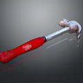 Sturdy Hardware Claw Hammer with Red Handle and Silver Metal Head for DIY Projects