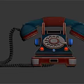 Vintage Style Computer With Classic Dial Design And Retro Blue Red Accents