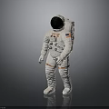 NASA Astronaut in White Spacesuit with American Flag for Space Exploration Mission