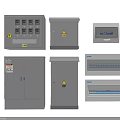 Industrial Equipment Control Panels Distribution Boxes And Metal Enclosures With Warning Signs Buttons Indicators