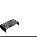 Modern Coffee Table With Marble Top And Black Sleek Legs Design 3d model