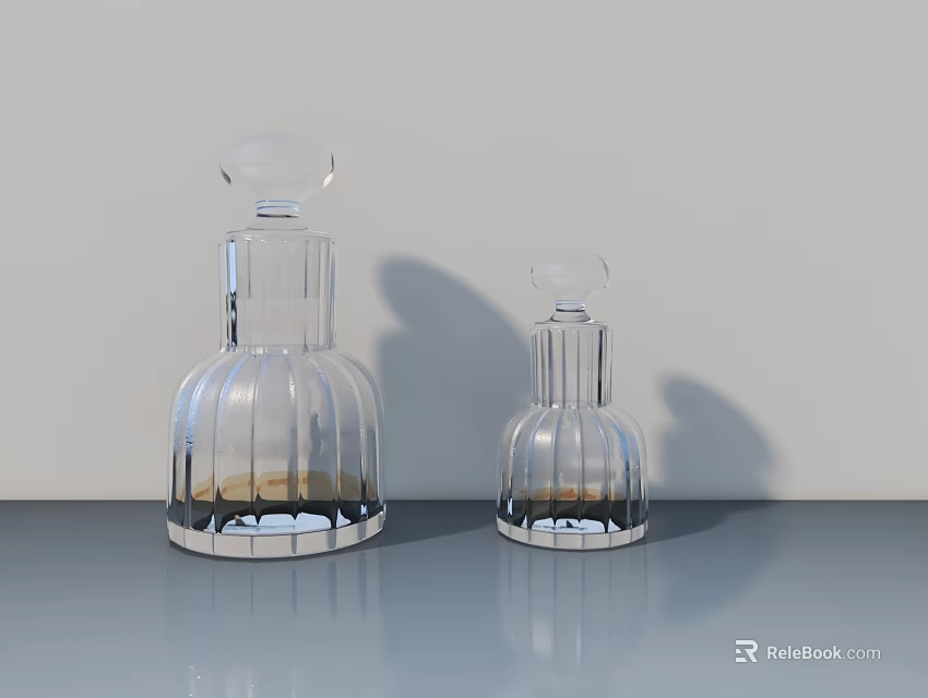 Modern Transparent Glass Chandelier With Two Sizes And Elegant Design 3d model 
