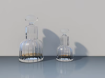 Modern Transparent Glass Chandelier With Two Sizes And Elegant Design 3d model