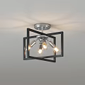 Modern Ceiling Lights With Geometric Frames White Shade And Gold Accents 3d model