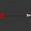 Traditional Red Arrow With Metal Shaft And Red Fletching Design