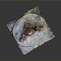 Traditional Stone Carving With Large Lion And Small Cubs On Textured Base