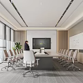 Meeting Room Conference Table Background Wall Small Conference Table 3d model